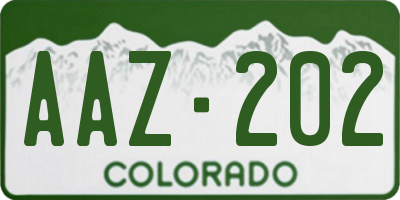 CO license plate AAZ202