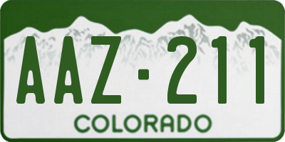 CO license plate AAZ211