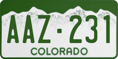 CO license plate AAZ231