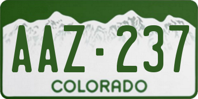 CO license plate AAZ237