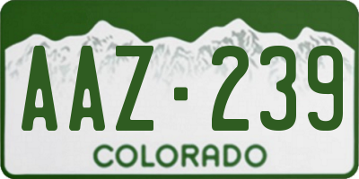 CO license plate AAZ239