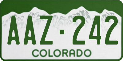CO license plate AAZ242