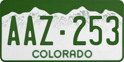 CO license plate AAZ253