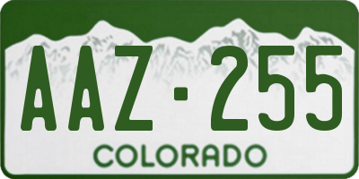 CO license plate AAZ255