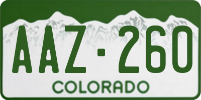 CO license plate AAZ260