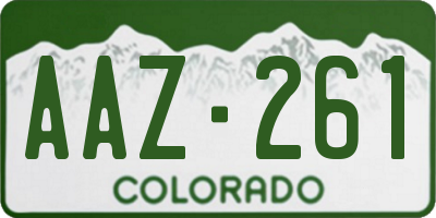 CO license plate AAZ261