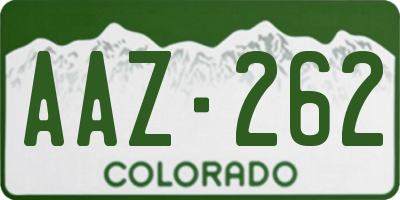 CO license plate AAZ262
