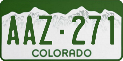 CO license plate AAZ271