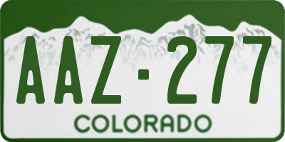 CO license plate AAZ277