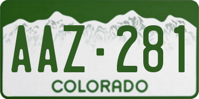 CO license plate AAZ281