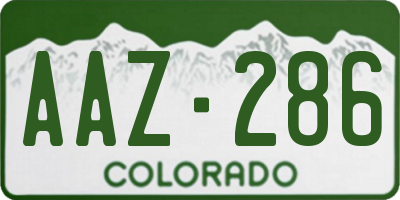 CO license plate AAZ286