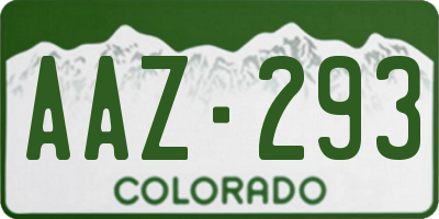 CO license plate AAZ293