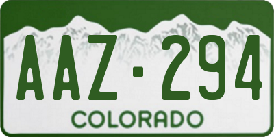 CO license plate AAZ294