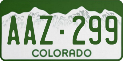 CO license plate AAZ299