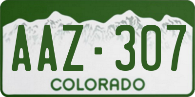 CO license plate AAZ307