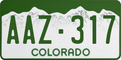 CO license plate AAZ317