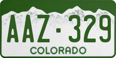 CO license plate AAZ329