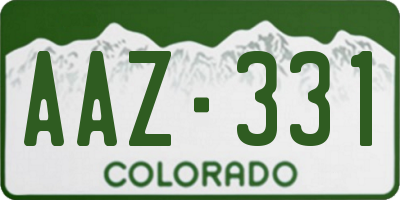 CO license plate AAZ331