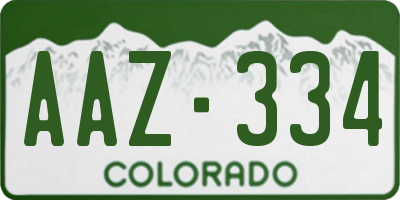 CO license plate AAZ334