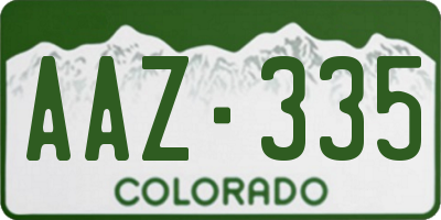 CO license plate AAZ335