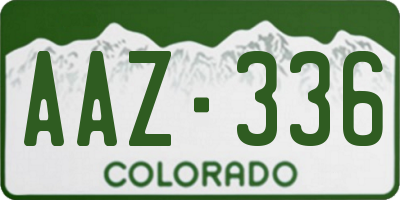 CO license plate AAZ336