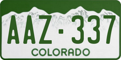 CO license plate AAZ337