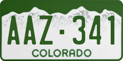 CO license plate AAZ341