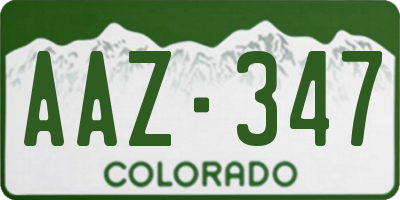 CO license plate AAZ347