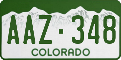CO license plate AAZ348