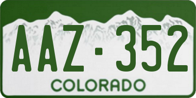 CO license plate AAZ352