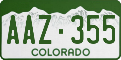 CO license plate AAZ355