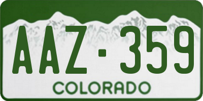 CO license plate AAZ359