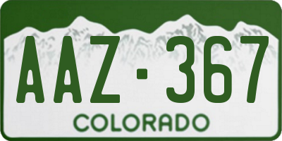 CO license plate AAZ367
