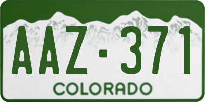 CO license plate AAZ371