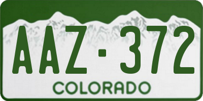 CO license plate AAZ372