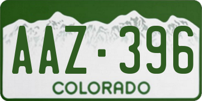 CO license plate AAZ396