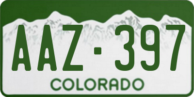 CO license plate AAZ397