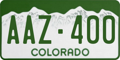 CO license plate AAZ400