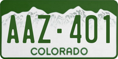 CO license plate AAZ401