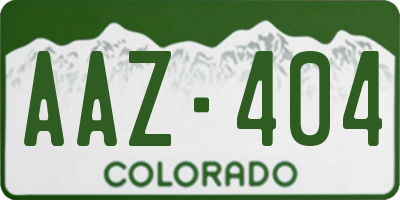 CO license plate AAZ404
