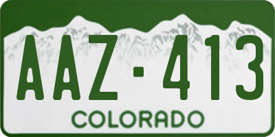 CO license plate AAZ413