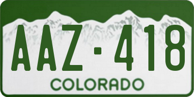 CO license plate AAZ418