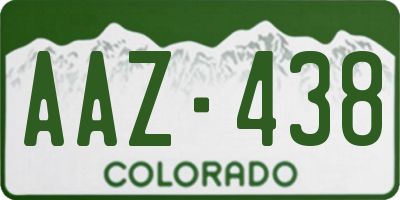 CO license plate AAZ438