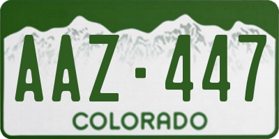 CO license plate AAZ447