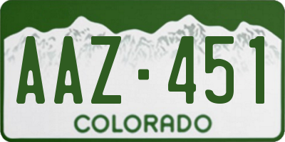 CO license plate AAZ451