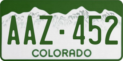 CO license plate AAZ452