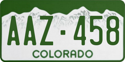 CO license plate AAZ458