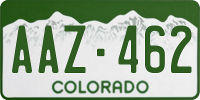 CO license plate AAZ462