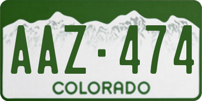 CO license plate AAZ474