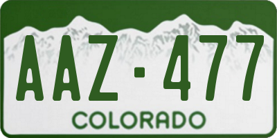 CO license plate AAZ477